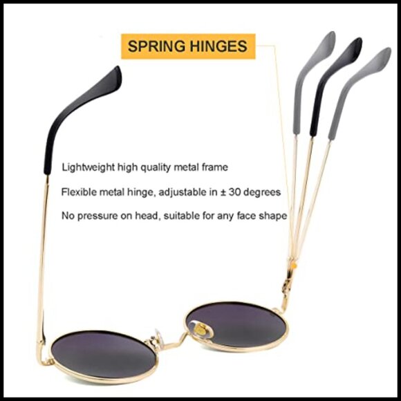 Polarized Round Sunglasses with Metal Frame and UV400 Protection